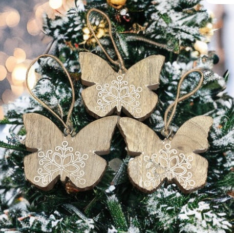 Wooden Butterfly Ornaments