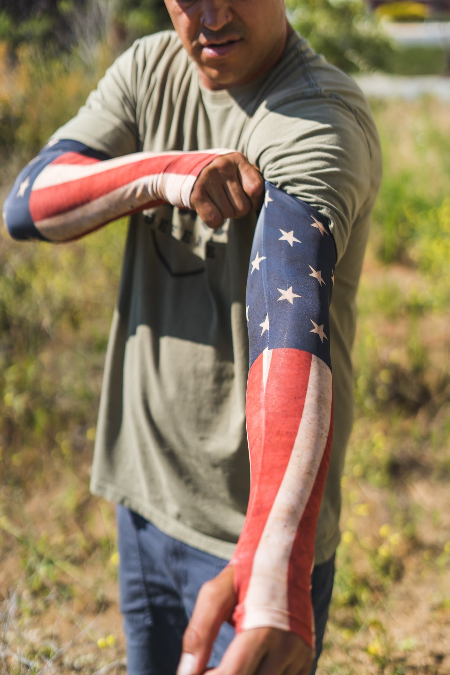 Farmer's Defense garden sleeve-Rustic Flag