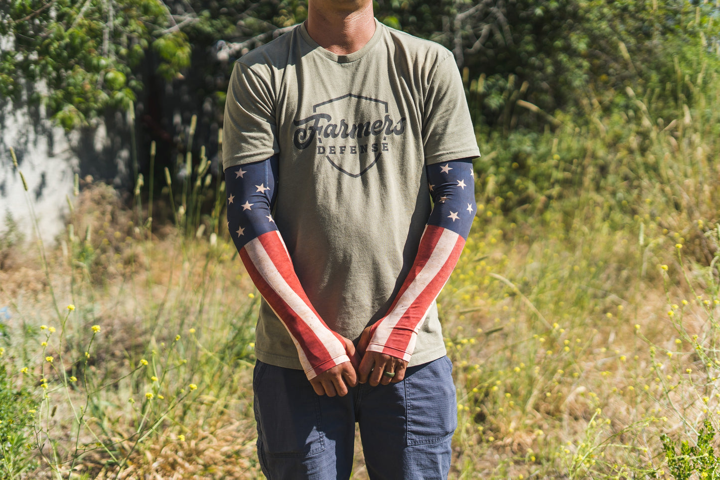 Farmer's Defense garden sleeve-Rustic Flag