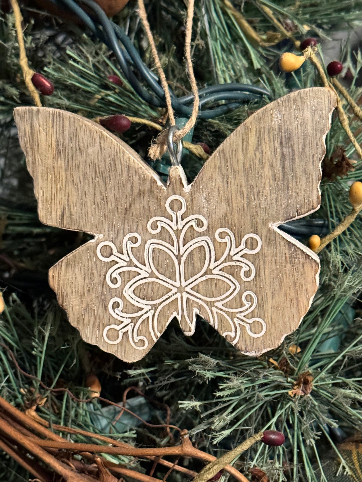 Wooden Butterfly Ornaments